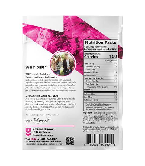 DEFI Dark Chocolate Pink Himalayan Salt Crispy Superfood Bite